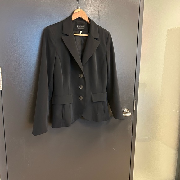 Zenobia size 12 EUC wool blend Black Professional Jacket- sharp corner detail - Picture 2 of 13